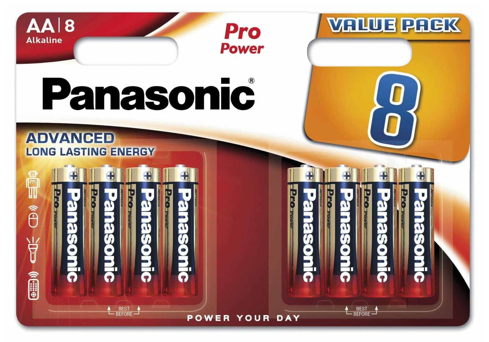 Panasonic AA Mignon Pro Power 1,5V batterij, verpakking van 8 stuks