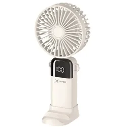 Xlayer Handventilator mit Smartphone-Halterung beige, 7.3x17.3x3.6 cm