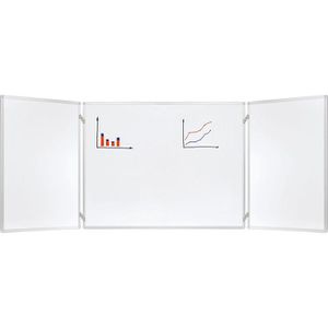 Franken Klapptafel K2109, Whiteboard, mit 2 Seitenflügeln, lackiert, 100 x 150cm / aufgeklappt 300cm