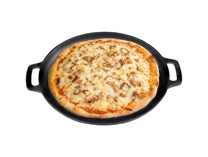 Poêle à frire ronde en fonte à Double poignée, 1 pièce, poêle à Pizza pour crêpes, poêle de cuisine pour crêpes et Pizza de Camping