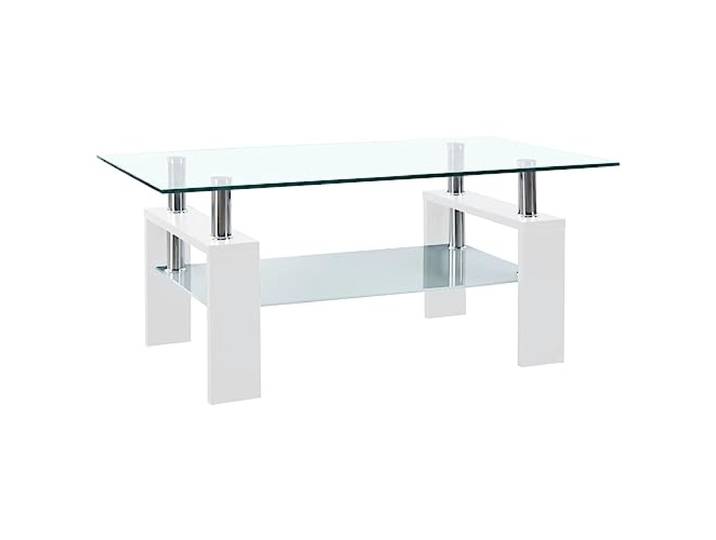 XGWKCNV Furniture Select Couchtisch Beistelltisch weiß und transparent 95x55x40 cm gehärtetes Glas
