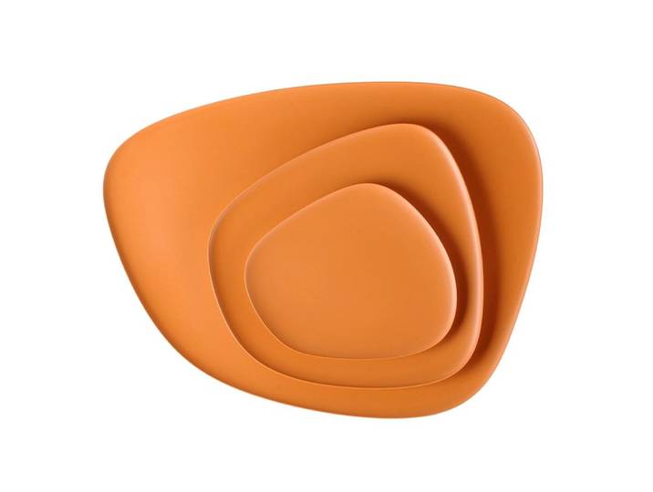 KARTELL set de 3 assiettes plateaux NAMASTÉ (Orange - Melammina)