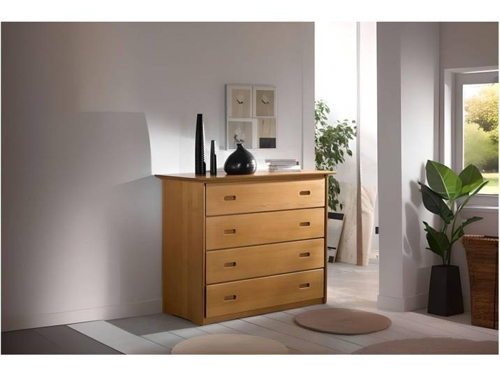 Commode design 4 tiroirs en pin MAYA