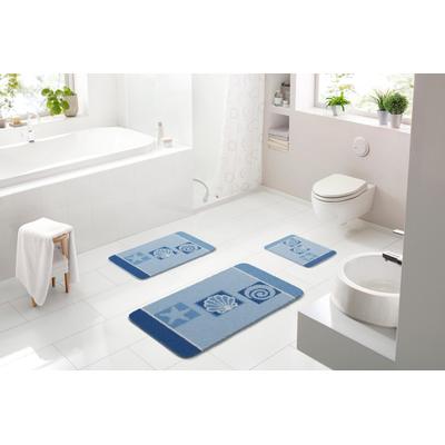 Badematte LINEA DUE "Aquatica", blau, H:18mm, Polyacryl, Badematten, Badematte