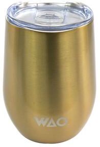 WAO 12 Ounce Thermal Wine Tumbler with Lid in Gold