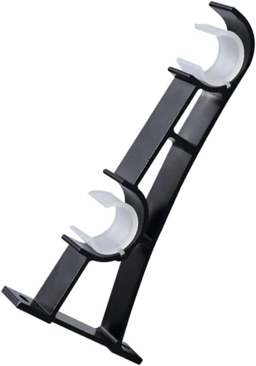 Zwarte dubbele gordijnroede beugels van aluminium legering voor wandmontage, 18,5 cm