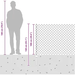 vidaXL, Gartenzaun, Kettenzaun