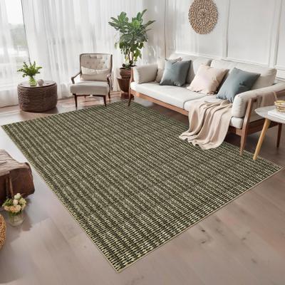 Garvee Modern Vertical Stripe Braided Printed Area Rug