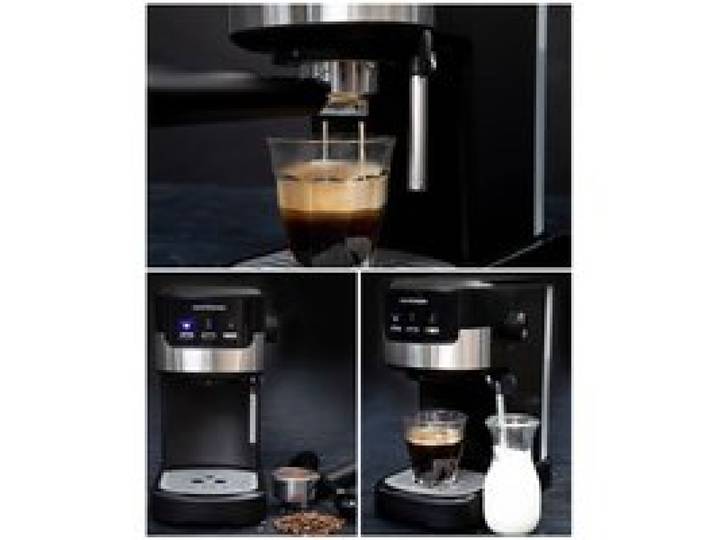 Machine à café 2-en-1 - GASTRONOMA - 18110002 - 15 bar - Réservoir 1 2 L - Mousseur à lait