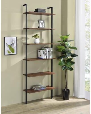 Coaster Owens 96-inch 6-shelf Wall Bookshelf Walnut