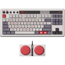 8bitdo Retro N Edition (DE, Kabelgebunden, Kabellos), Tastatur, Weiss