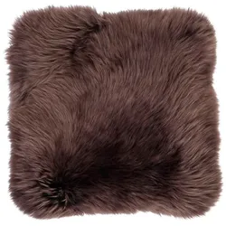 WARM & COMFY Kissen Schaffell 40 x cm Mischgewebe Braun Dunkelbraun