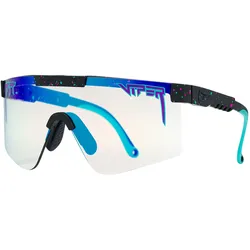 Pit Viper, Unisex, Sportbrille, The Midnight Original Wide - Photochromic Blue (Black, Türkis, Blau, Transparent), Schwarz, Transparent, Türkis, Blau