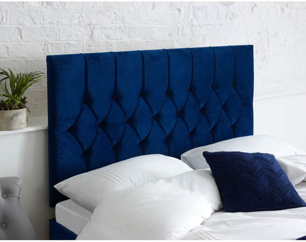 Etta Avenue Linda Upholstered Velvet Headboard Blue Single (3')
