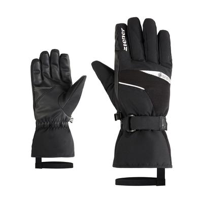 Skihandschuhe ZIENER "GALERIUS-Z GORE-TEX", Herren, Gr. 8,5, schwarz (schwarz.weiß), Materialmix, Handschuhe, wasserdicht, winddicht, atmungsaktiv, warm, lange Stulpe