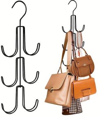 Evergreen Home Goods Heavy Duty Storage Organizer, Stainless Steel Multi Layer Hanger, Lacquered Finish For Bags, Scarves, Belts Heavy Duty Storage Organizer, Stainless Steel Multi Layer Hanger, Lacquered Finish For Bags, Scarves, Belts