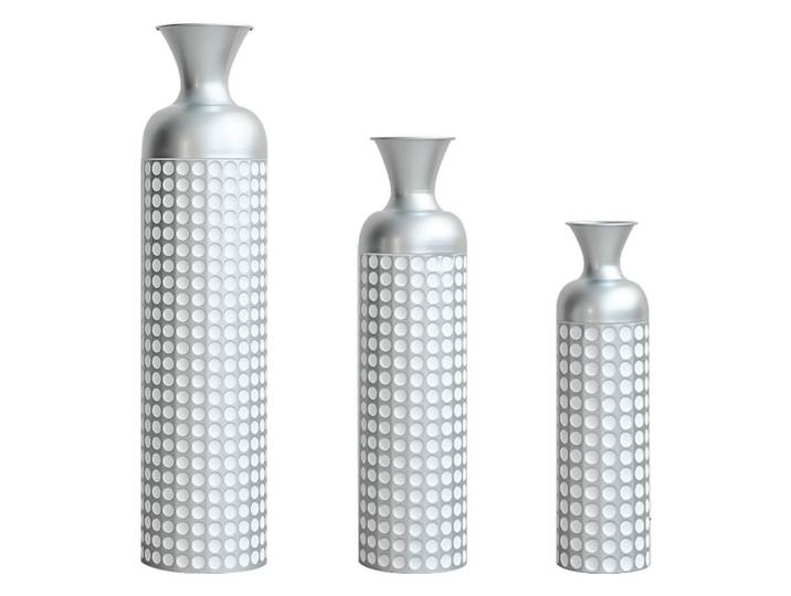 Lvhom Bodenvase,50/66/83 cm,3 tlg.,Metall, Polka Dots-Goldfarben, Silberfarben, 83 cm, Dekoration, Vasen, Bodenvasen