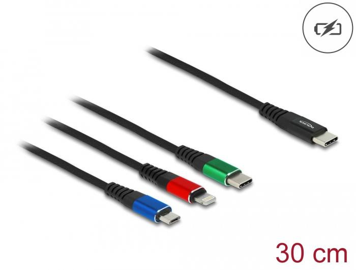 Delock 86820 USB-C 3in1 ladekabel