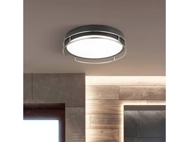 Searchlight Deckenleuchte Phoenix, dimmbar, schwarz, für Wohn- / Esszimmer, Metall, Deckenlampe