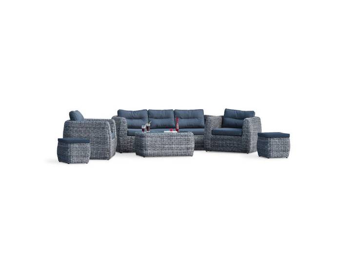 Salon de Jardin 7 Places  Bahamas  220cm Gris Anthracite