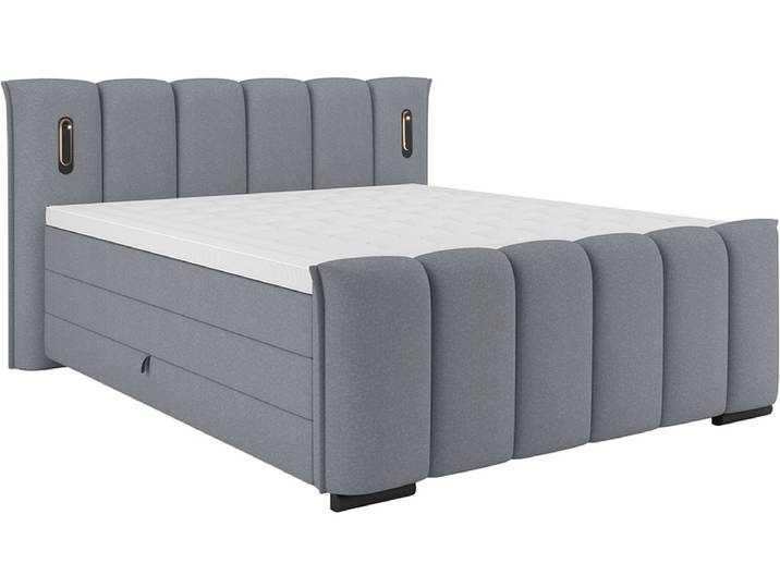 Boxspringbett ELYSIA grafit 140x200cm halbfest