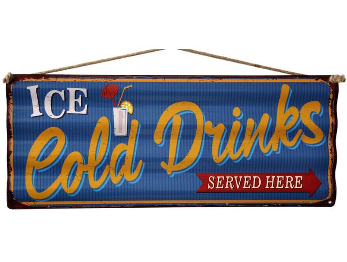 Plaque rectangulaire '' Cold Drinks''