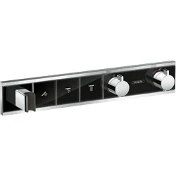 hansgrohe RainSelect Fertigset Unterputzmodell für 3 Verbraucher, 15356600, Farbe: chrom/schwarz