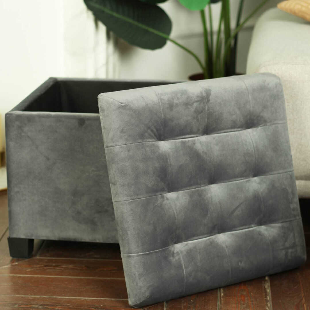Froppi Stool with Storage Grey 41cm H X 45cm W X 45cm D