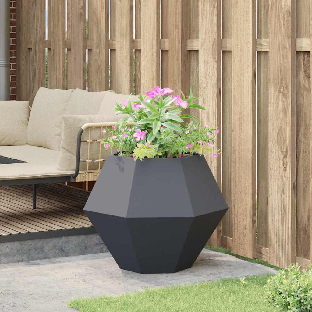 Metro Planter Steel Anthracite 60cm H x 75cm W x 75cm D