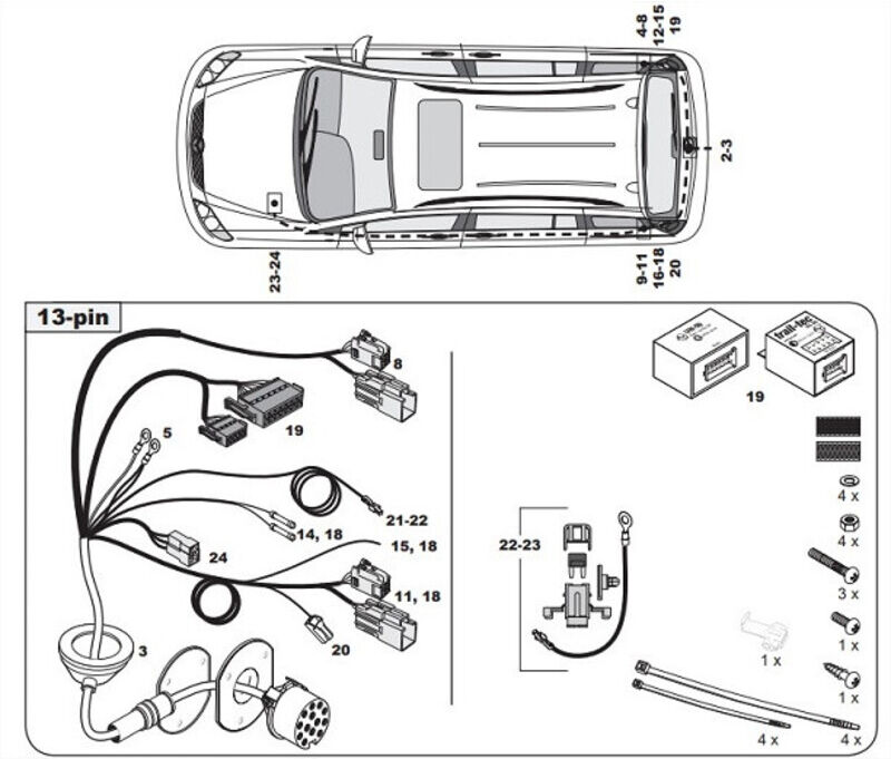 FAISCEAU SPECIFIQUE 13 BROCHES POUR MAZDA 5 (04/10-)