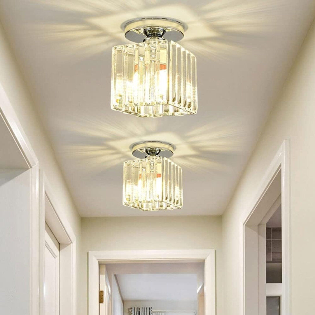 Fairmont Park Frode Crystal Semi Flush Mount Chrome 18cm H X 13cm W X 13cm D