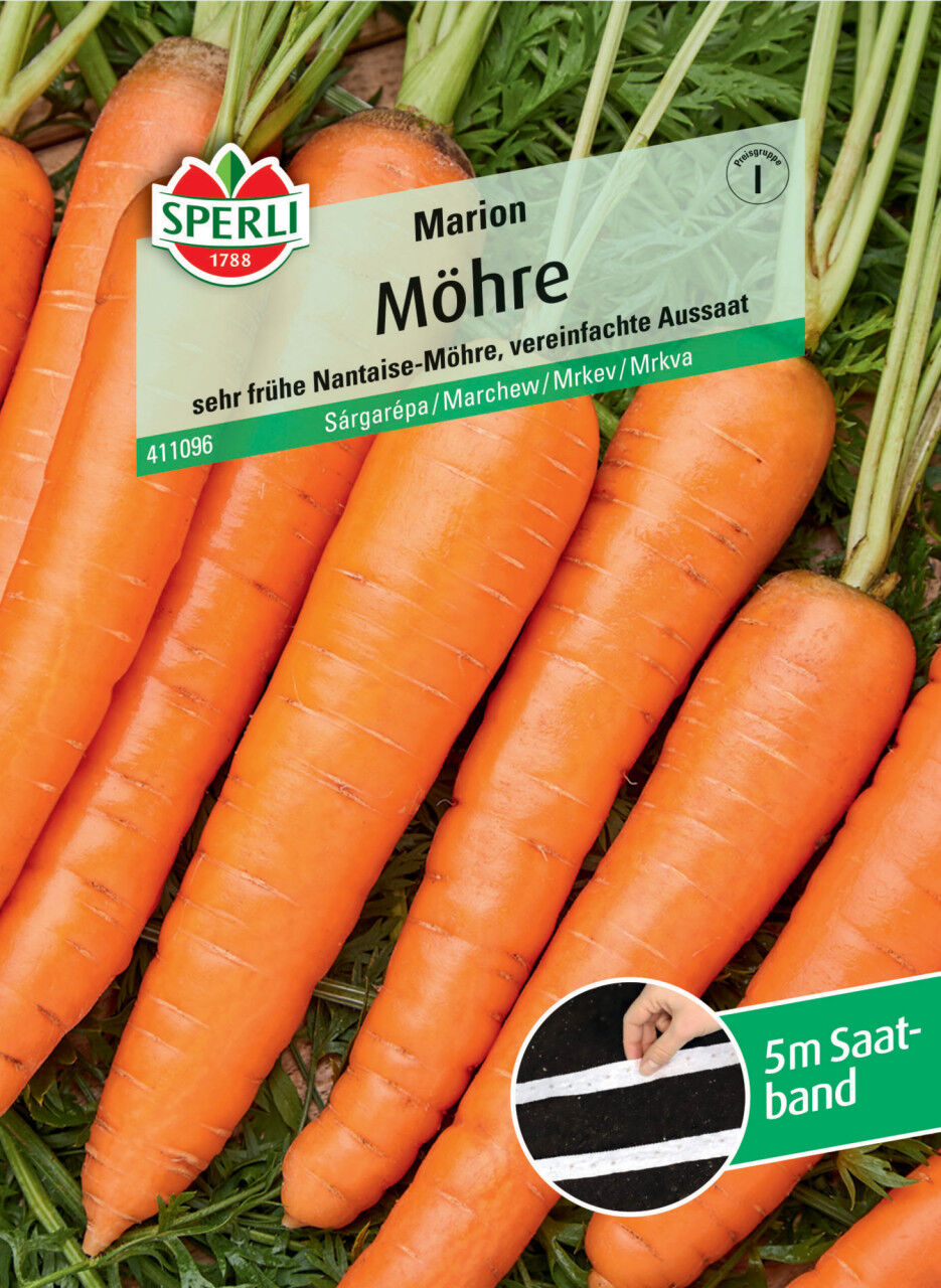 Sperli Saatgut Möhren Marion F1 Saatband für bis zu 5 lfd. Meter