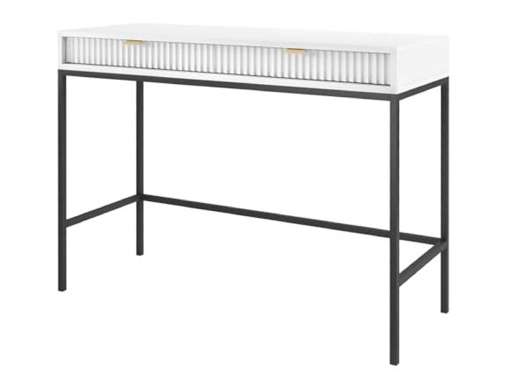 Selsey VELLORE - Table Console/Console Extensible/Coiffeuse - Blanc avec Pieds Noires