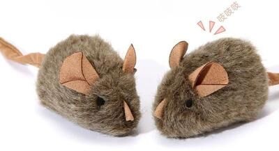 Inspire Select Smart Induction Squeaky Mouse Plush Cat Toy Interactive Sound Activated Self Entertainment Teaser 2 Pcs
