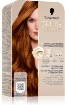 Schwarzkopf Creme Supreme cor para cabelo permanente tom 7-7 Copper Blonde 60 ml. Creme Supreme