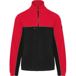 Kariban Workwear Unisex Workwear Fleece Jacke Fleece-Jacke WK904 black/red 5XL
