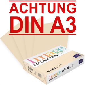 Antalis Kopierpapier Image Coloraction Dune, A3, 80g/qm, creme, 500 Blatt