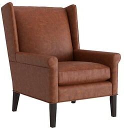 Tacoma Leather Chair - Tobacco Leather, Tobacco Walnut - Ballard Designs