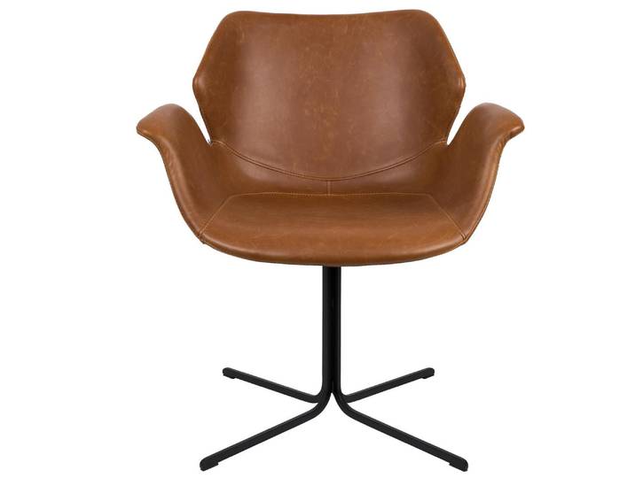 Esszimmerstuhl Emilio 2er-Set – aus Kunstleder in Braun - Braun - Kunstleder - Luxusbetten24