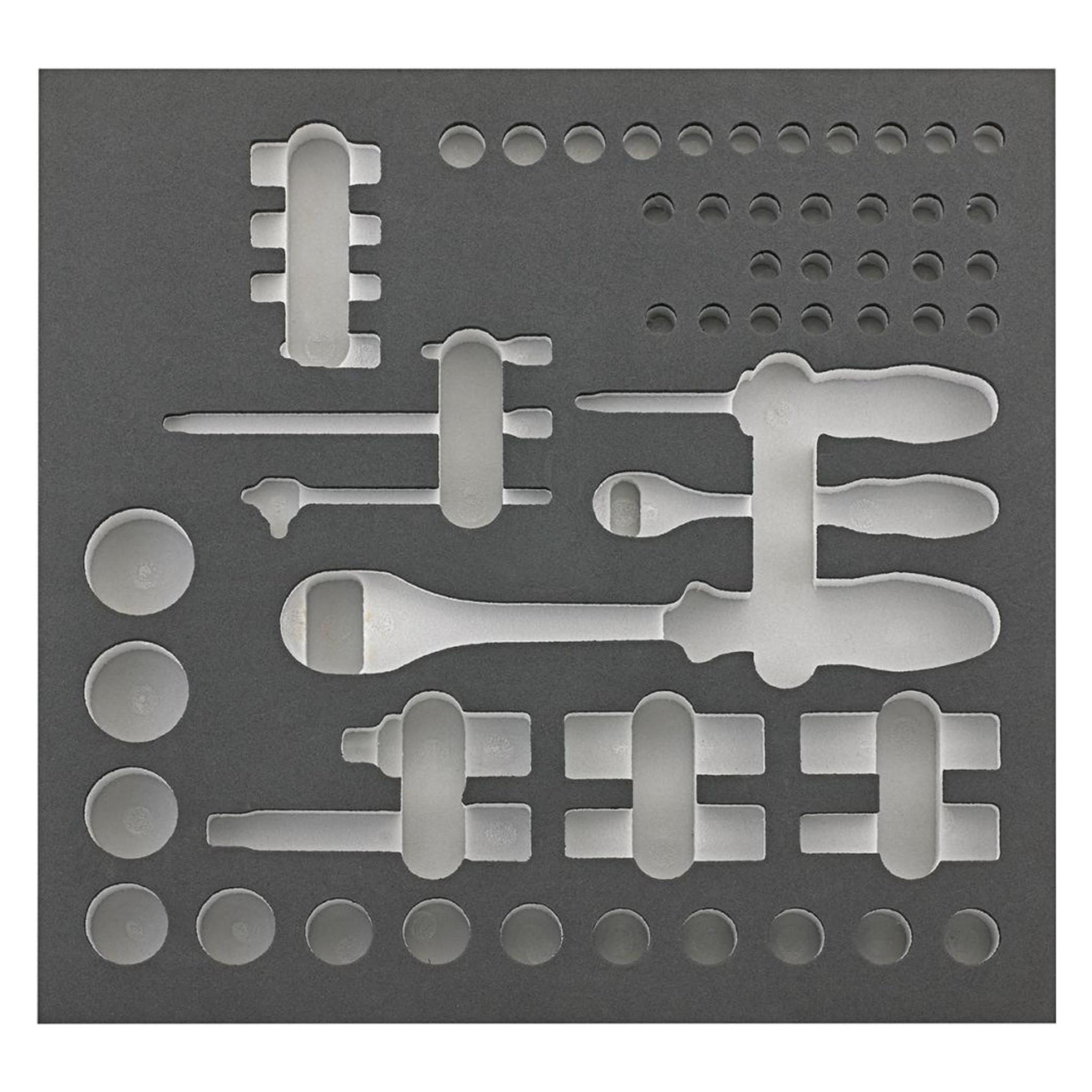 Fortis Werkzeugmodul 2/3 Steckschlüssel 1/4 Zoll und 1/2 Zoll leer (1/4") (4063726002549)