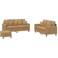 vidaXL, Sofa + Bettsofa, Nikodem (mit Kissen & Fusshocker) (2-Sitzer)