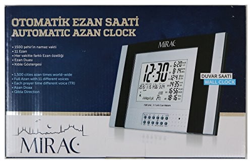 MIRAC Islamitische digitale automatische Azan Adhan Athan alarm klok met Qibla richting