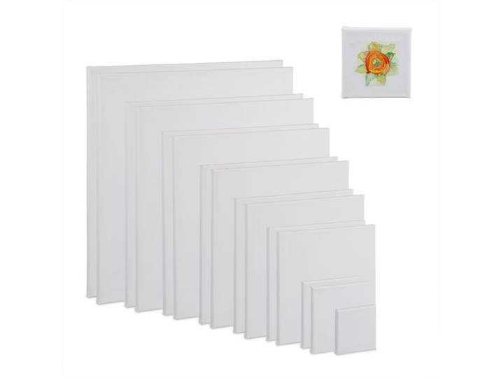 Relaxdays Leinwand quadratisch 16er Set