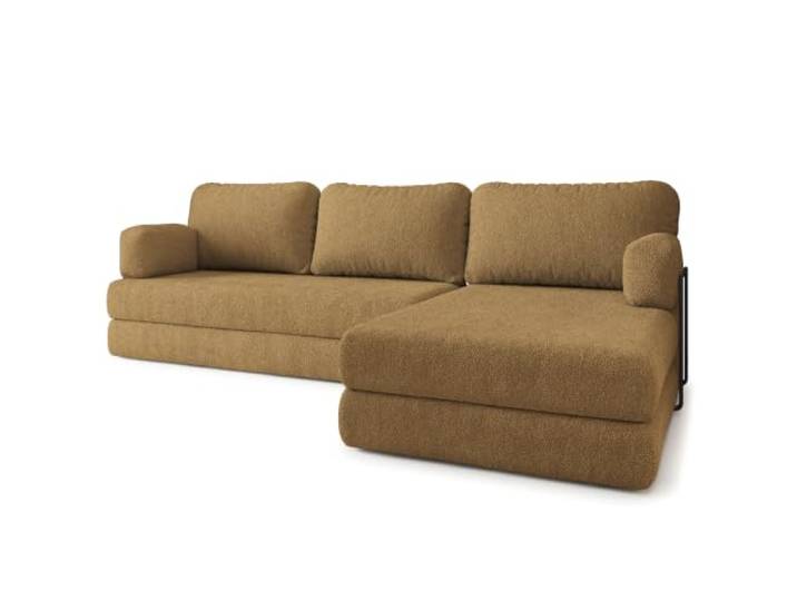 Masseno Schaumstoff-Ecksofas LEA mit Metallgestell, Modulares Schlafsofa aus Schaumstoff, Klappbares Bodensofa, Schlaffunktion, Ohne Montage - Orange, Quelle 17
