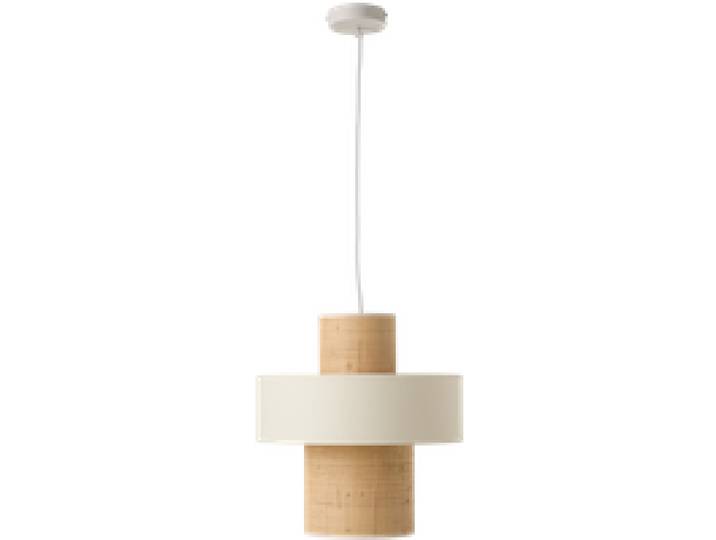 Suspension tube jute naturelle et blanc Solange