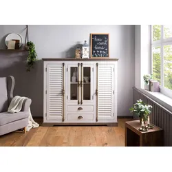 Highboard Mango 160x45x142 weiß lackiert TOULOUSE #115