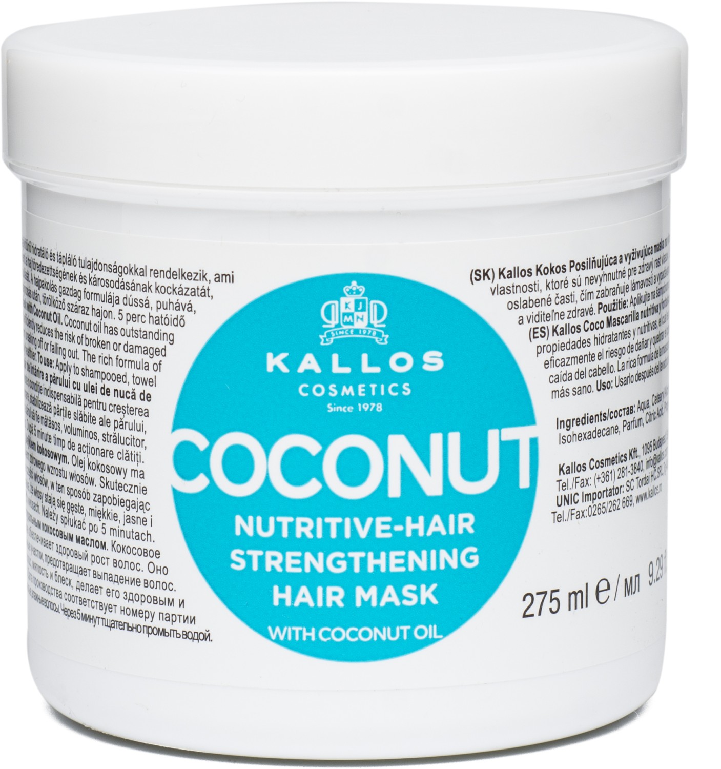 Kallos KJMN Coconut Nutritive Strengthening Hair Mask 275 ml KA-KJMN2146