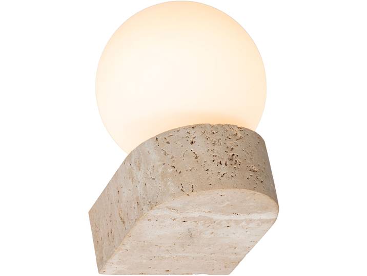 Wandlampe Cara natur/weiss Stein/Glas B 10 cm