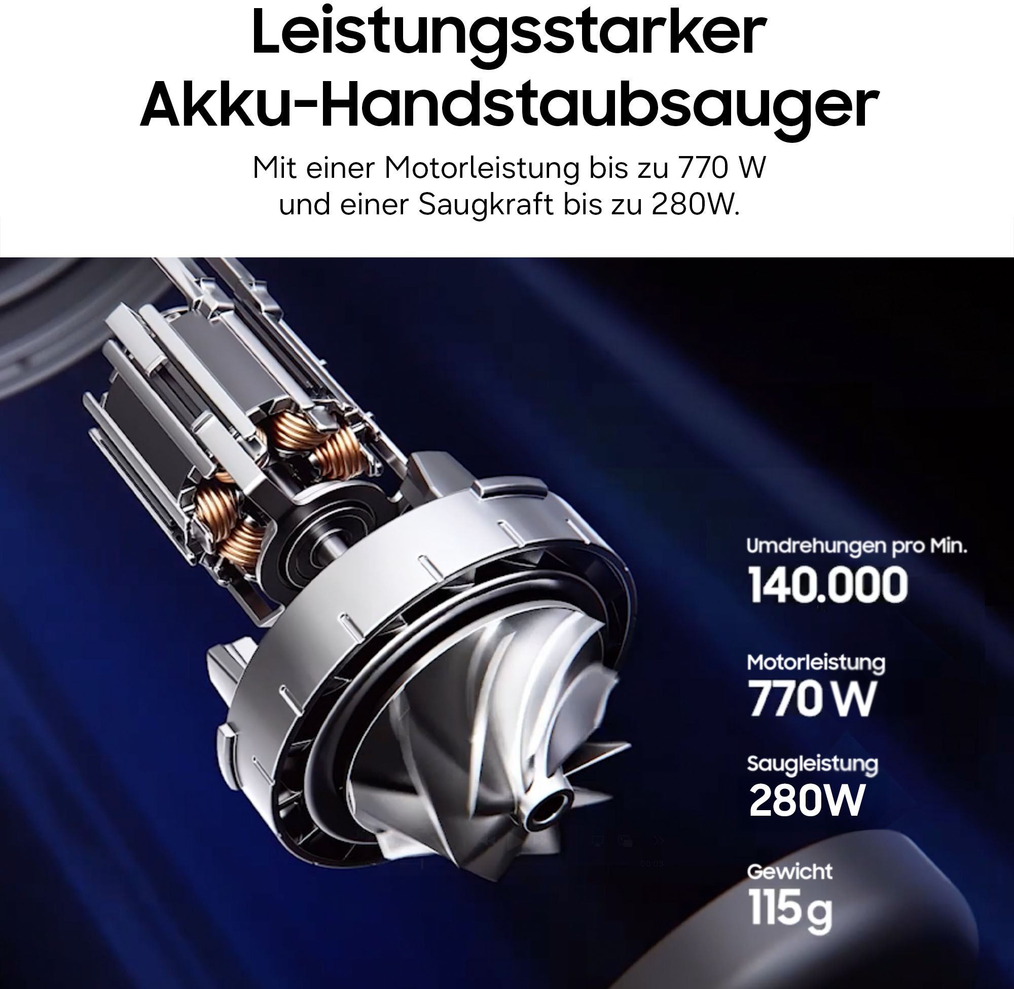 Samsung Akku-Handstaubsauger "VS70H25XHT/WD, Jet 85S Wet&Clean", schwarz (teal grün), B:25cm H:113cm T:20,2cm, Akkusauger, beutellos, 770 W, beutellos, Ersatzakku separat erhältlich, Akku-Handstaubsauger