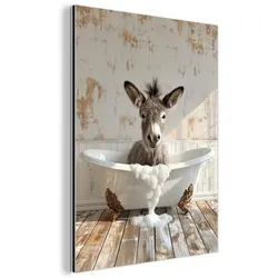 METALLBILD Esel - Tiere - Badewanne - Schaumstoff 30x40 cm